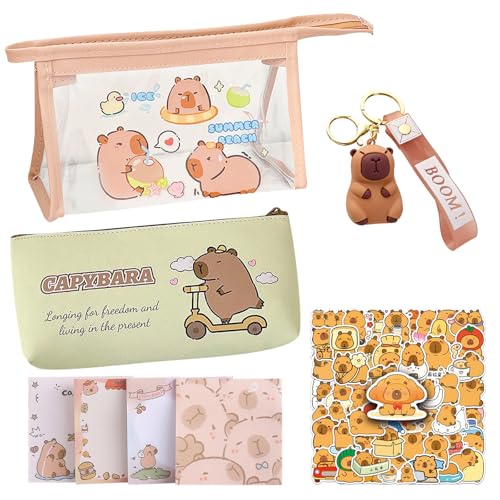 ZXTGBQ Capybara Federmäppchen, Federmäppchen Mäppchen, mit Capybara-Puppen-Schlüsselanhänger Broschen-Aufklebern, Federmappe Groß, Federmäppchen, Große Kapazität Pencil Case für Schule & Büro ZXTGBQ Capybara Federmäppchen, Federmäppchen Mäppchen, mit Capybara-Puppen-Schlüsselanhänger Broschen-Aufklebern, Federmappe Groß, Federmäppchen, Große Kapazität Pencil Case für Schule & Büro von ZXTGBQ