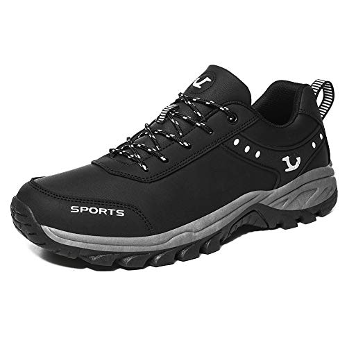 Herren Wanderschuhe Outdoor Wanderschuhe Atmungsaktiv Wasserdicht Bergwanderschuhe, Schwarz - Schwarz - Größe: 42 1/3 EU von ZXWFOBEY