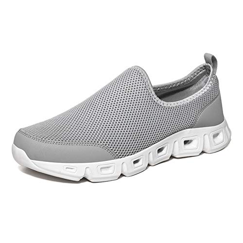 ZXWFOBEY Wasserschuhe für Herren/Damen, Slipper, atmungsaktive Mesh-Schuhe, Segeln, Strand, schnell trocknend, Aqua-Turnschuhe, Freizeitschuhe, Grau a, 46 EU von ZXWFOBEY