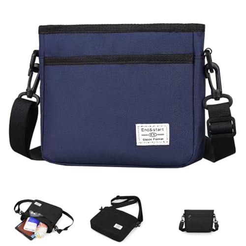 Handytasche zum Umhängen Herren, Männer Umhängetasche Klein, Reißverschluss Herrentasche mit Schultergurt Kleine Handy Geldbörse Umhängetasche Schultertaschen Seitentasche Damen Crossbody Tasche, Bla von ZXYJMXN