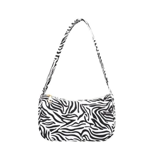 ZXYLX 1 Handtasche, Damenhandtasche, modische, lässige kleine Handtasche, karierte Clutch, einfarbige Umhängetasche, Umhängetasche mit Reißverschluss, Achseltasche (Zebramuster) von BAUIOREAD