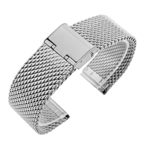 ZXZZNO 18mm 20mm 22mm 24mm Universal Milanese Ersatz Handgelenk Gürtel Armband Edelstahl Mesh Uhrenarmband Uhrenarmbänder(SILVER,24mm) von ZXZZNO