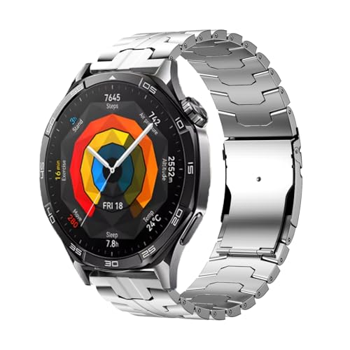 ZXZZNO 22mm Für Uhr GT5 46mm Metallband Business Armband Für Uhr GT 46 mm/GT2e/GT3 46mm Edelstahl Uhrenarmbänder(Sliver 1) von ZXZZNO