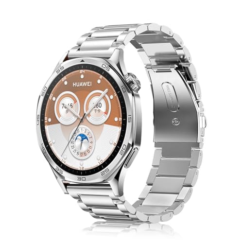 ZXZZNO 22mm Für Uhr GT5 46mm Metallband Business Armband Für Uhr GT 46 mm/GT2e/GT3 46mm Edelstahl Uhrenarmbänder(Sliver 3) von ZXZZNO