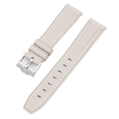 ZXZZNO Für Swatch X Omega Moonswatch Für Seamaster 300 Gebogene Schnittstelle Männer Frauen Qualität Ersetzen Uhr Band 20mm(Beige white) von ZXZZNO