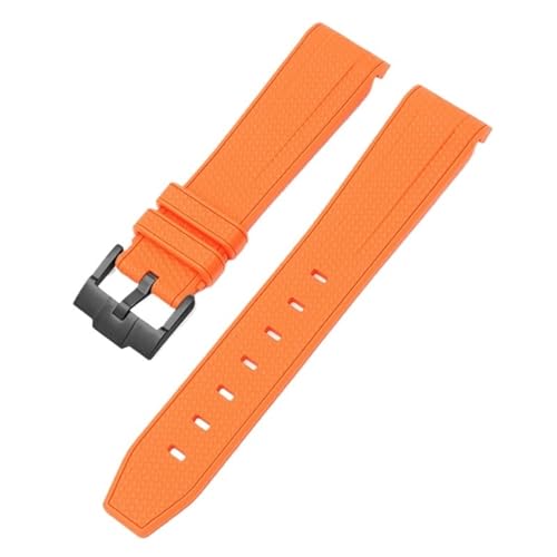 ZXZZNO Für Swatch X Omega Moonswatch Für Seamaster 300 Gebogene Schnittstelle Männer Frauen Qualität Ersetzen Uhr Band 20mm(Orange black) von ZXZZNO