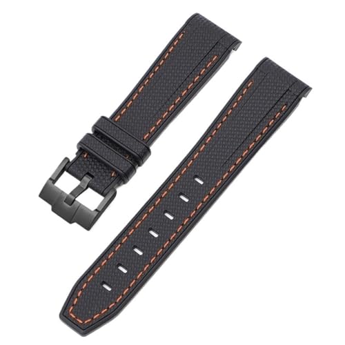 ZXZZNO Für Swatch X Omega Moonswatch Für Seamaster 300 Gebogene Schnittstelle Männer Frauen Qualität Ersetzen Uhr Band 20mm(Orange line) von ZXZZNO