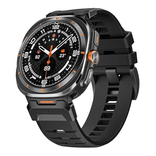ZXZZNO Gummiband für Samsung Galaxy Uhr Ultra 47mm Correa Armband ULTRA 47MM Metall Quick Fit Männer Strap Uhrenarmbänder(Black black1) von ZXZZNO
