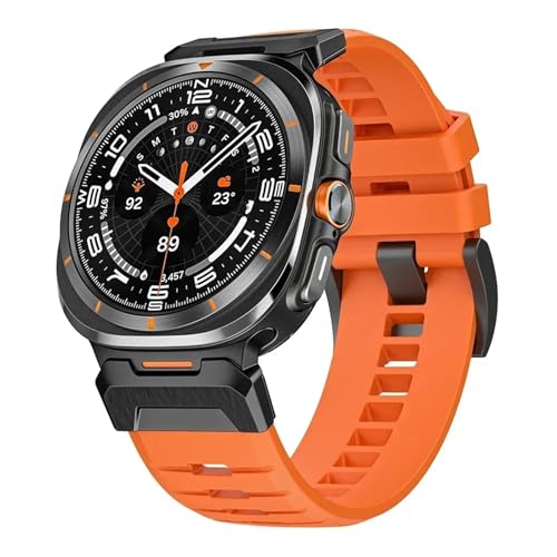 ZXZZNO Gummiband für Samsung Galaxy Uhr Ultra 47mm Correa Armband ULTRA 47MM Metall Quick Fit Männer Strap Uhrenarmbänder(Black orange1) von ZXZZNO