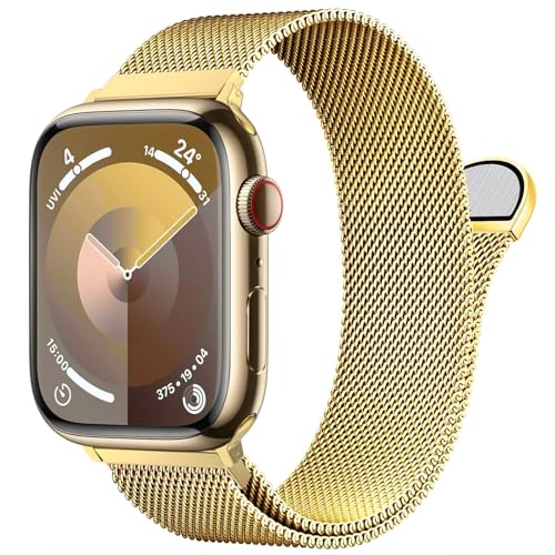ZXZZNO Milanaise-Schlaufe aus Edelstahl für Apple Watch-Armbänder 42/44/45/49/38/40/41 mm, Herren und Damen, Mesh-Loop-Magnetverschluss als Ersatz für IWatch-Bänder der Ultra-Serie 9, 8, 7, SE, 6, 5, von ZXZZNO