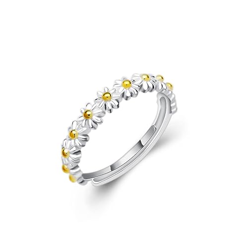 ZXfad 1pcs 925 Silber Damen Gänseblümchen Ring, verstellbarer Ring, geeignet für Mädchen ZXfad 1pcs 925 Silber Damen Gänseblümchen Ring, verstellbarer Ring, geeignet für Mädchen von ZXfad
