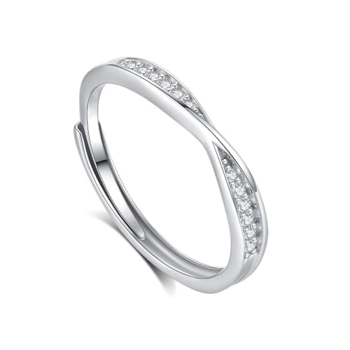 ZXfad 925 Silber Zirkonia Ring, Verstellbar Minimalist Hochzeit, Verlobungsring, Damen Exklusive Schmuck ZXfad 925 Silber Zirkonia Ring, Verstellbar Minimalist Hochzeit, Verlobungsring, Damen Exklusive Schmuck von ZXfad