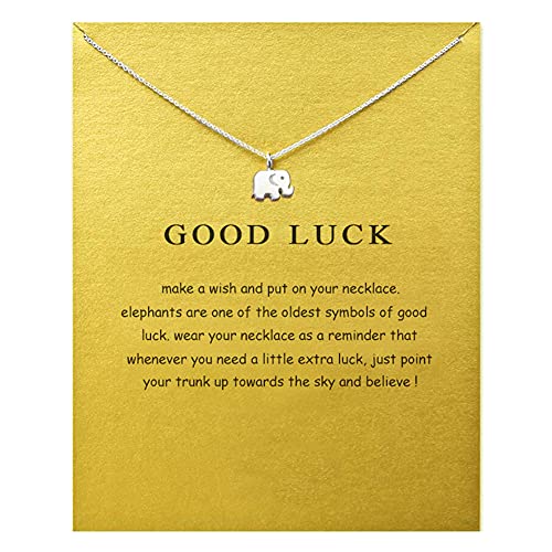 Elefant Damen Halskette mit Bedeutung Geschenkkarte, Silber Ketten Halskette Freundschaft Sonne Viel Glück Elefant Anhänger Kette Halskette für Frauen Mädchen Geschenk Elefant Damen Halskette mit Bedeutung Geschenkkarte, Silber Ketten Halskette Freundschaft Sonne Viel Glück Elefant Anhänger Kette Halskette für Frauen Mädchen Geschenk von ZYAWP