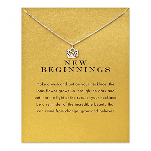 Lotus Damen Halskette mit Bedeutung Geschenkkarte, Silber Ketten Halskette Freundschaft Sonne Viel Glück Elefant Anhänger Kette Halskette für Frauen Mädchen Geschenk… Lotus Damen Halskette mit Bedeutung Geschenkkarte, Silber Ketten Halskette Freundschaft Sonne Viel Glück Elefant Anhänger Kette Halskette für Frauen Mädchen Geschenk… von ZYAWP