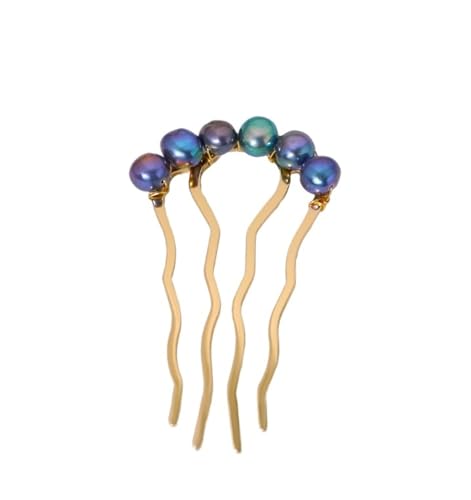 Hochzeits-Stirnband 3/4 stücke Braut Kopfschmuck Perle Retro Haar Zubehör Einfache Frauen Schmuck Haar Clips for Frauen FüR Die Dekoration(Blue-4pcs) von ZYAYNG