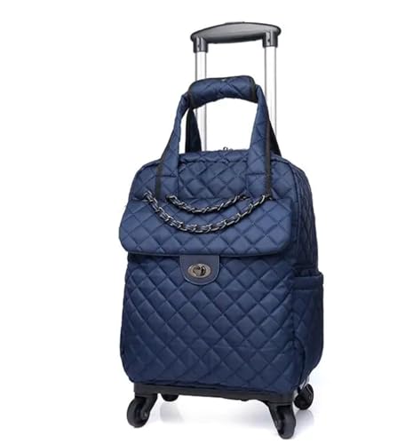 Reisetasche Mit Rollen Frauen Handgepäck Tasche Kabine Reise Trolley Taschen Rollen Rollgepäck Rucksack Koffer Rollentasche FüR GepäCkaufbewahrung(Blue 18 Inch) von ZYAYNG