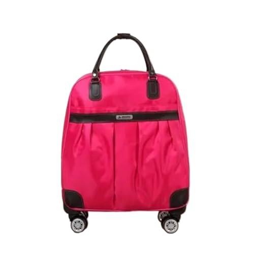Reisetasche Mit Rollen Frauen Reisegepäck Handtasche Mädchen Trolley Taschen Kabine Wasserdicht Oxford Roll Koffer FüR GepäCkaufbewahrung(Pink,S) von ZYAYNG