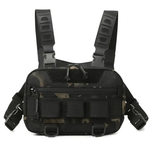 ZYAYNG Angeltasche Angeln Brust Tasche männer Taschen wasserdichte Nylon Klettern Camping Rucksäcke Outdoor Reise Weste Rucksack Fanny Pack FüR AngelausrüStung(Black A) von ZYAYNG