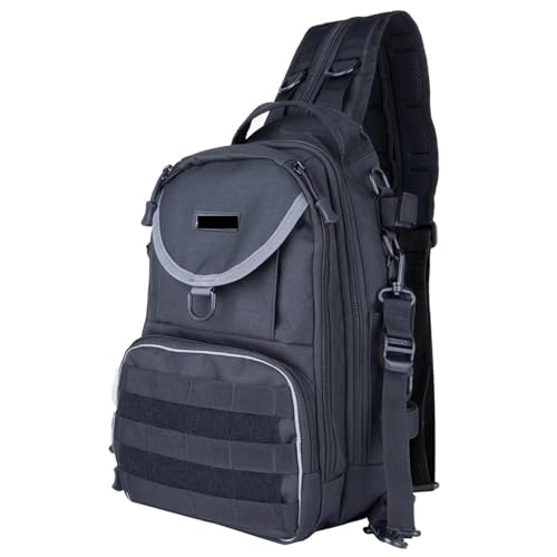 ZYAYNG Angeltasche Angeln Tasche Wasserdicht Nylon Rucksack Hand Brust Tasche Männer Frauen Outdoor Camping Wandern Angeln Tackles Taschen FüR AngelausrüStung(Black) von ZYAYNG