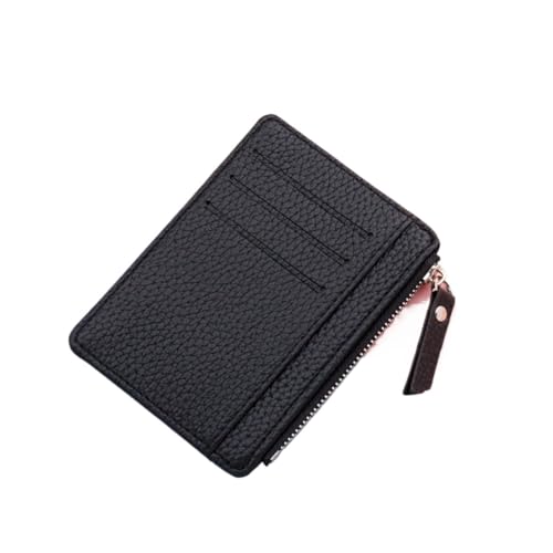 ZYAYNG Brieftasche FüR Frauen Damen-Geldbörse, Business-Kreditkartenetui, Leder, schlankes Bankkartenetui, Organizer, Geldbörse, Reißverschluss, Unisex FüR Frauen(Black) von ZYAYNG