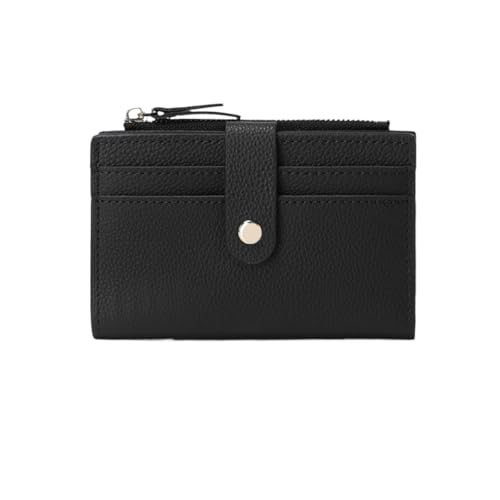 ZYAYNG Brieftasche FüR Frauen Damen-Geldbörse mit Mehreren Kartenfächern, doppelt gefaltetem Kreditkarten-Clip, Null-Geldbörse mit Reißverschluss FüR Frauen(Black) von ZYAYNG