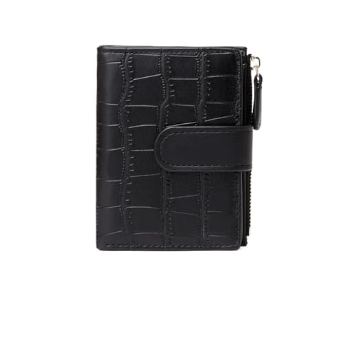 ZYAYNG Brieftasche FüR Frauen Geldbörse Damen Geldbörse Leder Kurz Münzgeldbörse Doppelt gefaltet Damen Zero Wallet Holder FüR Frauen(Black) von ZYAYNG