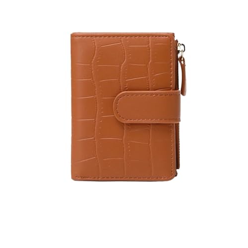 ZYAYNG Brieftasche FüR Frauen Geldbörse Damen Geldbörse Leder Kurz Münzgeldbörse Doppelt gefaltet Damen Zero Wallet Holder FüR Frauen(Brown) von ZYAYNG