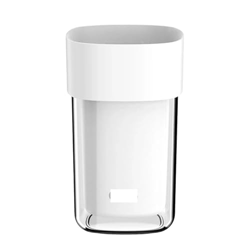 ZYAYNG Zahnbecher 2 Stück Zahnbecher Doppelschichtiger Mundwasserbecher Reisewaschbecher Reise Tragbarer Zahnbürsten-Organizer Zahnglas FüR ZahnbüRsten(White) von ZYAYNG