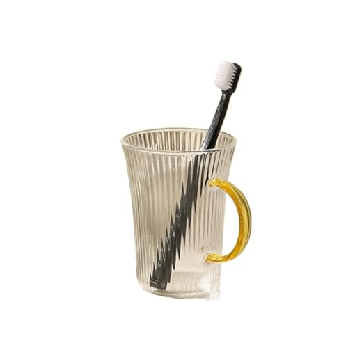 ZYAYNG Zahnbecher 2 stücke Zahn Tasse Bad Glas Zahnbürste Paar Mundwasser Tassen Toilettenartikel Bursh Halter Lagerung Becher FüR ZahnbüRsten(Yellow) von ZYAYNG