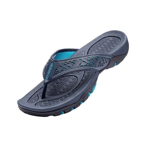 ZYDLMBJL Duschschuhe, Atmungsaktive Flip-Flops for Herren – leichte Sommersandalen(Blue,43 EU) von ZYDLMBJL