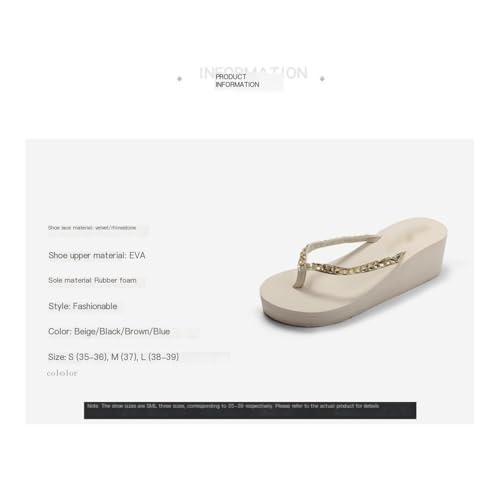 ZYDLMBJL Duschschuhe, Damen-Flip-Flops mit Dicker Sohle und hohem Absatz – Plateausandalen for den Strand und den Sommer(Brown,40 EU) von ZYDLMBJL