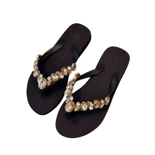 ZYDLMBJL Duschschuhe, Sommer-Flip-Flops for Damen – leichte Strandsandalen for lässigen Komfort(Black,40 EU) von ZYDLMBJL