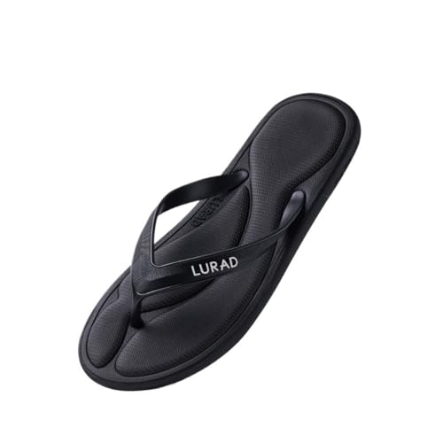 ZYDLMBJL Duschschuhe, Sommer-Flip-Flops for Herren – leichte Strand-Hausschuhe mit Rutschfester Sohle(Black,40 EU) von ZYDLMBJL