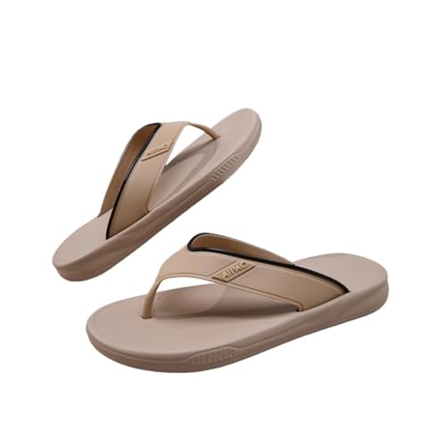 ZYDLMBJL Duschschuhe, Weiche Eva-Flip-Flops for Herren – Bequeme Strandsandalen und lässige Hausschuhe(Khaki,43 EU) von ZYDLMBJL