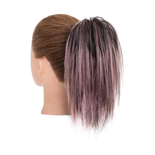 ZYDLMBJL Dutt-Haarteile für Frauen, Flauschige Donut-Haarspange mit Zöpfen for Hochsteckfrisuren(Brown pink) von ZYDLMBJL