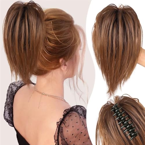 ZYDLMBJL Dutt-Haarteile für Frauen, Messy Bun Haarspange – Zerzauste Hochsteckfrisur-Extensions mit Krallenklammer(Brown) von ZYDLMBJL
