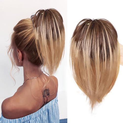 ZYDLMBJL Dutt-Haarteile für Frauen, Messy Bun Haarspange – Zerzauste Hochsteckfrisur-Extensions mit Krallenklammer(Brown Gold) von ZYDLMBJL