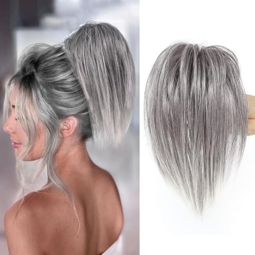 ZYDLMBJL Dutt-Haarteile für Frauen, Messy Bun Haarspange – Zerzauste Hochsteckfrisur-Extensions mit Krallenklammer(Dark Gray) von ZYDLMBJL