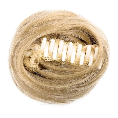 ZYDLMBJL Dutt-Haarteile für Frauen, Mini-Katzenohr-Krallenclip for Messy Bun, Kunsthaar-Perücken-Accessoire(Light Gold) von ZYDLMBJL