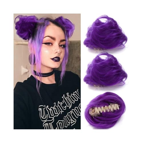 ZYDLMBJL Dutt-Haarteile für Frauen, Synthetische Haarknoten, Krallen-Clip-on-Chignon-Verlängerung for unordentliche Hochsteckfrisuren(White) von ZYDLMBJL