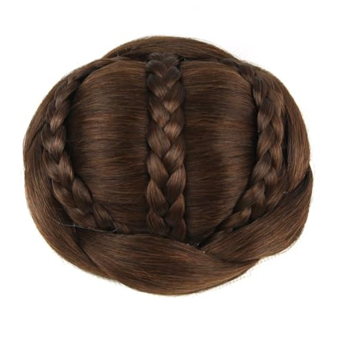 ZYDLMBJL Dutt-Haarteile für Frauen, Synthetisches Haar geflochten Chignon Clip im Haar Dutt Donut Roller Haarteile Kopfbedeckungen(Dark Brown) von ZYDLMBJL