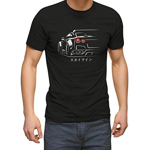 GTR Skyline R35 Art Drawing by Dune Inspired by JDM Legends Schwarz Herren T-Shirt Size M von ZYDUVA