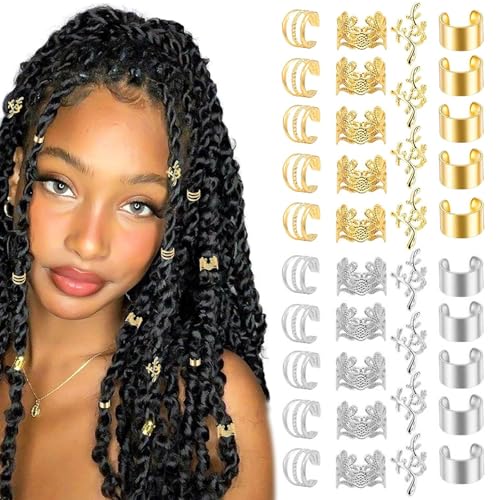 ZYEKIU 120 Stück Dreadlocks Schmuck Mädchen Haarschmuck Gold Haarperlen Zum klipsen Haar Schmuck Brautschmuck Haare Geeignet für Männer und Frauen Dreadlocks Hair Accessories von ZYEKIU