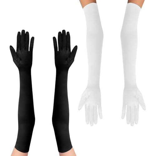 ZYEKIU 2 Stück Abendhandschuhe Classic Opera Party Damen Elegant Abendhandschuhe Lang Elastic Adult Size Opernhandschuhe für 1920 Handschuhe Mädchen Halloween Fasching Fest Party Kostüm ZYEKIU 2 Stück Abendhandschuhe Classic Opera Party Damen Elegant Abendhandschuhe Lang Elastic Adult Size Opernhandschuhe für 1920 Handschuhe Mädchen Halloween Fasching Fest Party Kostüm von ZYEKIU