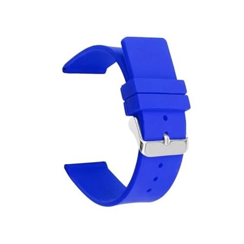 12 mm 14 16 18 20 22 24 Silikonarmband for weiches Gummiband, Bonbonfarbe, for Männer und Frauen, Ersatzarmband, Zubehör zur Verwendung in Uhren(Dark blue,SILVER BUCKLE_16MM) von ZYFHYU