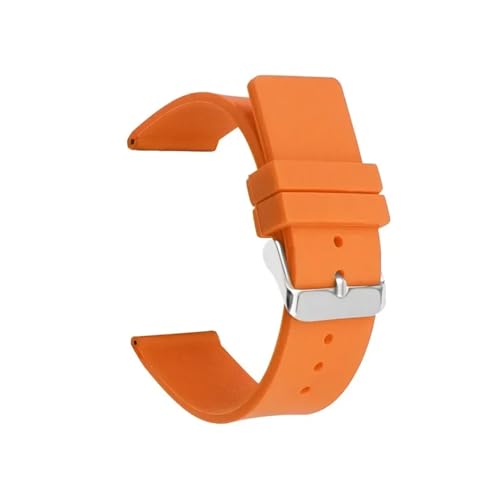 12 mm 14 16 18 20 22 24 Silikonarmband for weiches Gummiband, Bonbonfarbe, for Männer und Frauen, Ersatzarmband, Zubehör zur Verwendung in Uhren(Orange,BLACK BUCKLE_18MM) von ZYFHYU