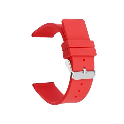 12 mm 14 16 18 20 22 24 Silikonarmband for weiches Gummiband, Bonbonfarbe, for Männer und Frauen, Ersatzarmband, Zubehör zur Verwendung in Uhren(Red,BLACK BUCKLE_14MM) von ZYFHYU