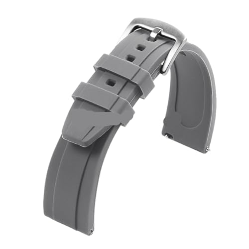 Universelles, wasserdichtes Gummiarmband for 20 mm 22, for Sport-Silikon-Uhrenarmband for Seiko, Armbandersatz for Männer und Frauen zur Verwendung in Uhren(Grey,20MM_SILVER BUCKLE) von ZYFHYU