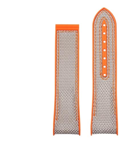 ZYFHYU 20 mm 21 22 Nylon-Gummi-Uhrenarmband for Männer Faltschließe Armband Uhrenzubehör Silikonuhr Uhrenarmband Weichgummi zur Verwendung in Uhren(Grey no buckle,22mm) von ZYFHYU