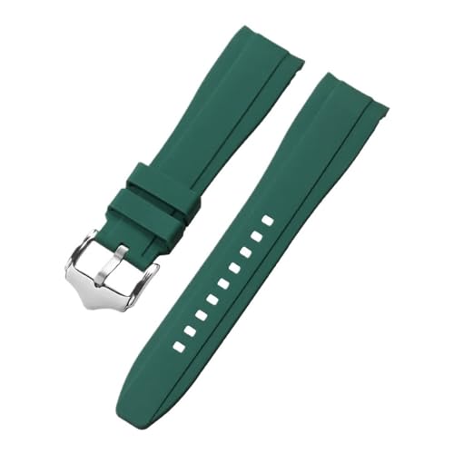 ZYFHYU 20 mm 22 Gummiarmband mit gebogenem Ende, Silikon-Uhrenarmband for Armband, wasserdicht, Ersatzarmband for Männer und Frauen zur Verwendung in Uhren(Dark Green,22mm) von ZYFHYU